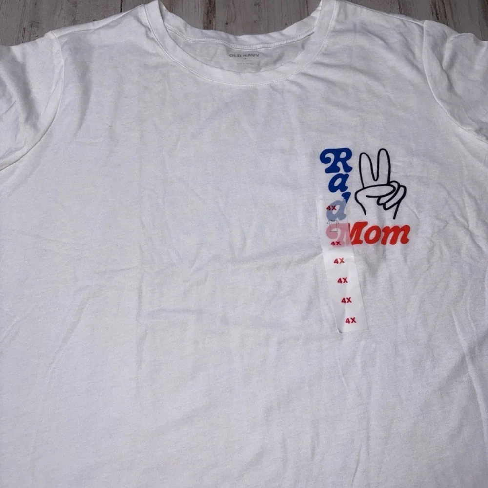 Old Navy Women’s Size 4x White Cotton (Rad Mom)- T-shirt NWT! - Picture 14 of 15